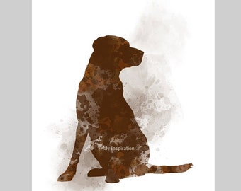 Labrador Chocolate Brown ART PRINT Dog, Pet, Gift, Wall Art, Home Decor
