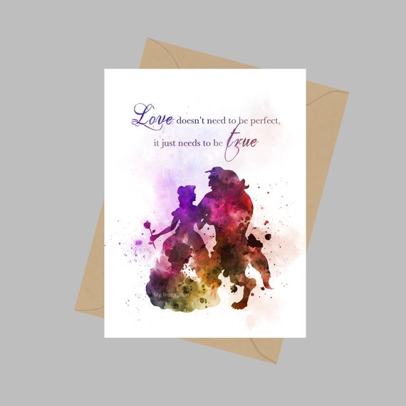 Citation La Belle Et La Bete Carte De Vœux A5 Princesse Etsy France