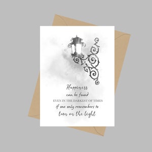Le bonheur peut être trouvé même dans les moments les plus sombres Citation, carte de voeux A5, source d'inspiration, motivant, cadeau, noir et blanc