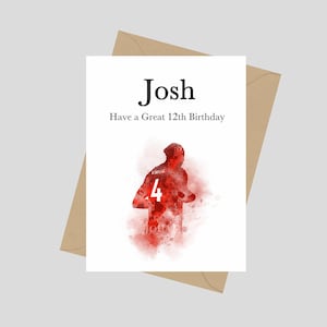 Virgil van Dijk Personalised Card, A5 Greeting Card, Birthday, Liverpool, Card For Son Daughter Grandson, Football, Soccer, Gift