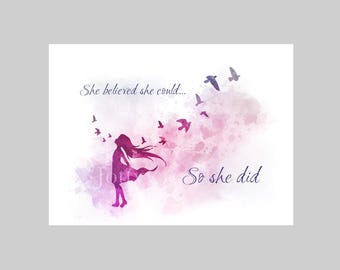 C'est ce qu'elle croyait, c'est ce qu'elle a fait Citation, source d'inspiration, chambre de bébé pour filles, cadeau, art mural, décoration d'intérieur