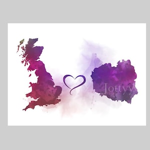 Großbritannien mit Polen Verbindungskarte zwei Länder KUNSTDRUCK Reisen, Urlaub, Geschenk, Wandkunst, Wohnkultur, Schlafzimmer, Büro, Freunde, Paare