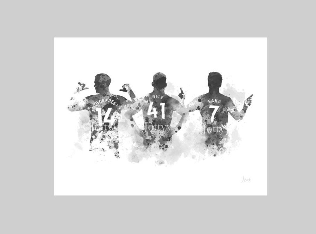 3 Arsenal Players ART PRINT Football Gift for Fans, Wall Art, Home ...
