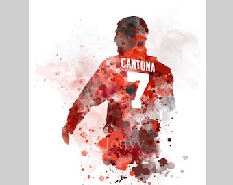 Eric Cantona ART PRINT Man Utd, Legend, Football, Sport, Gift, Wall Art, Home Decor, Bedroom, Office