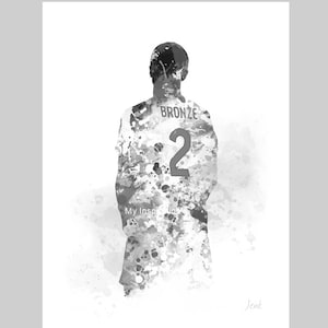Lucy Bronze ART PRINT England, Football, Sport, Gift, Lionesses, Wall Art, Home Decor, Black and White