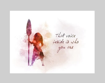 Moana Quote ART PRINT Nursery, Princess, Gift, Wall Art, Home Decor