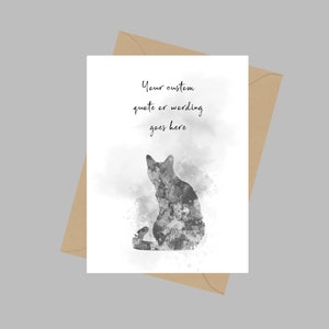 Gato personalizado A5 Tarjeta de felicitación Amante de las mascotas, Memorial, Recuerdo, Pensando en usted, Pérdida de mascotas, Personalizado, Ideas de regalos, Simpatía, Memoria, B & W