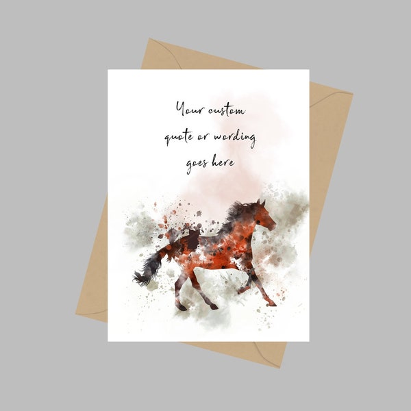 Personalised Horse Memorial, A5 Greeting Card, Remembrance, Thinking Of You, Pet Loss, Custom, Gift Ideas, Pet Sympathy, Pet Memory