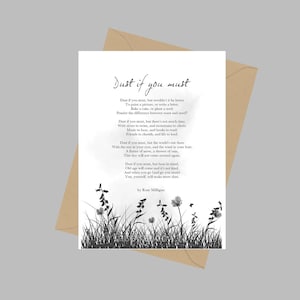 Polvo si debes poema, tarjeta de felicitación A5, poesía, citas, idea de regalo
