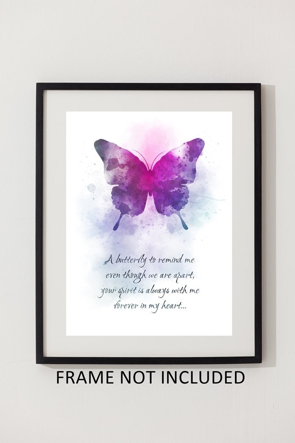 Butterfly Spirit Heart Quote ART PRINT Keepsake, Sentimental, Loved ...