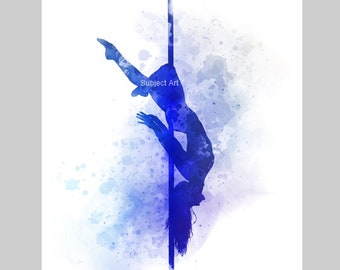 Pole Dancer ART PRINT Pole Dancing, Dance, Gift for her, Woman, Girl, Wall Art, Home Decor