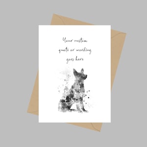 Biglietto d'auguri personalizzato per cani da pastore tedesco A5 Amante degli animali domestici, Memoriale, Ricordo, Pensando a te, Perdita di animali domestici, Idee regalo, Simpatia, B & W