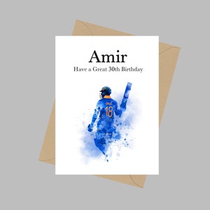 Tarjeta personalizada Virat Kohli, tarjeta de felicitación A5, cumpleaños, India, tarjeta para hijo, papá, abuelo, grillo, bien hecho, muy orgulloso de ti, regalo