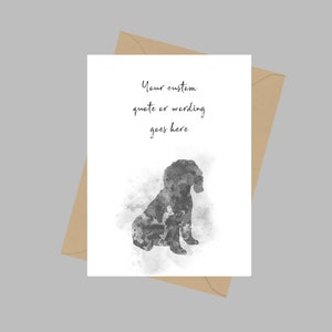 Personalisierte Cockapoo Hund A5 Grußkarte Haustierliebhaber, Gedenkstätte, Erinnerung, Denken an Sie, Haustierverlust, Geschenkidee, Sympathie, Erinnerung, B & W