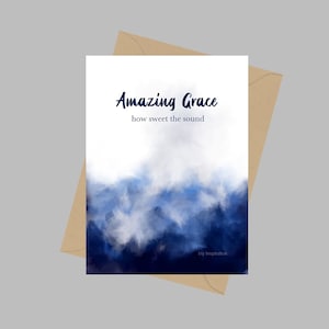 Amazing Grace Quote, A5 wenskaart, Hymne, Christelijk, Inspirerend, Cadeau