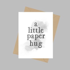 A Little Paper Hug, A5 Grußkarte, Geschenk, Freund, Freundschaft, Schwarz-Weiß