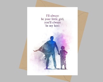 Cornice Portafoto In Legno Con Scritta "I'll Always Be Your Little Girl" - Regalo Per Papà, Compleanno, Festa Del Papà - 25x20 Cm