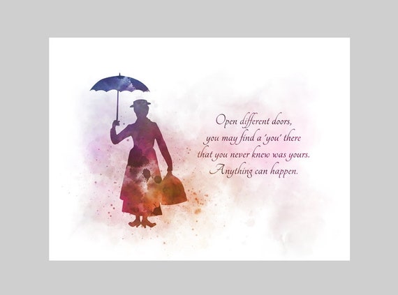 Mary Poppins Quote Art Print Open Different Doors Anything Etsy