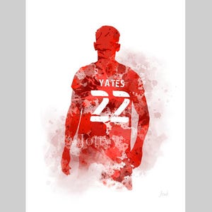 Rayon Yates KUNSTDRUCK Nottingham Forest, Football, Sport, Geschenk, Wandkunst, Home Decor