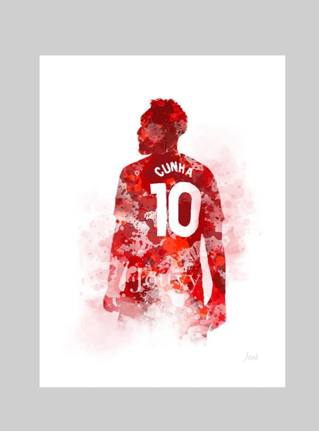 Manchester United 直筆限定アートプリント 1995年 Matheus Cunha ART PRINT Man United Football, Gift Idea, Bedroom