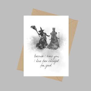 Glinda Good Witch Elphaba Quote, A5 Wenskaart, Inspirerend, Cadeau, Zwart-Wit
