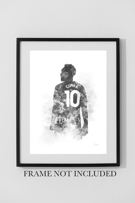 Matheus Cunha ART PRINT Manchester United Football, Wall Art, Home