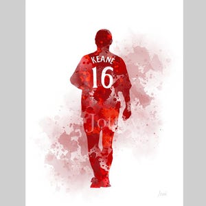 Roy Keane ART PRINT Man Utd, Football, Sport, Gift, Wall Art, Home Decor, Bedroom, Office