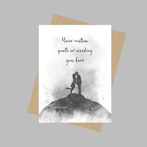 Amore romantico personalizzato, citazione di auguri A5, matrimonio, anniversario, ispirazione, regalo per moglie marito fidanzata fidanzato, B & W