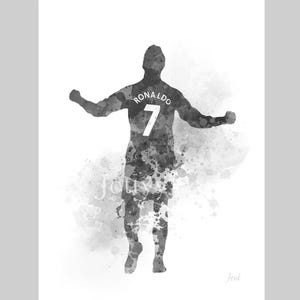Cristiano Ronaldo ART PRINT Football, Legend, Sport, Gift, Wall Art, Home Decor, Black and White