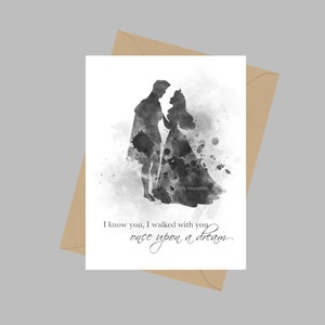 Doornroosje Quote, A5 Wenskaart, Prinses, Cadeau, Zwart-Wit