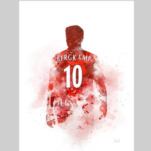 Dennis Bergkamp ART PRINT Arsenal, Football, Sport, Gift, Wall Art, Home Decor