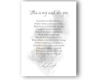 This is My Wish for You, Ralph Waldo Emerson Poem ART PRINT Poetry, Inspirational Wall Art Home Decor Gift Ideas