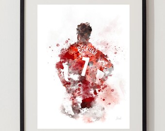 デビッド・ベッカム アートプリント マンチェスター・ユナイテッド