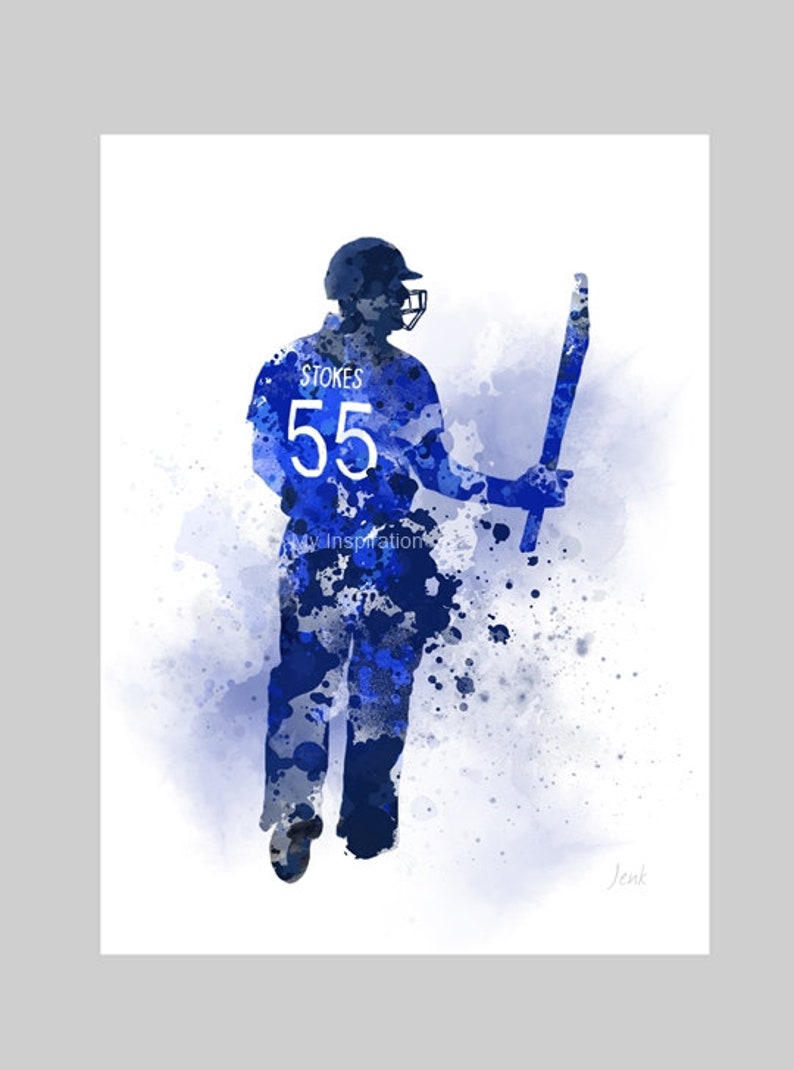 Ben Stokes ART PRINT Cricket England Sport Gift Wall Art Etsy UK