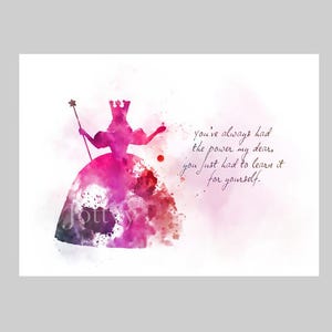 Glinda la strega buona citazione STAMPA ARTISTICA Mago di Oz, Asilo nido, Arte murale, Arredamento per la casa