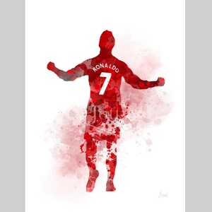 Cristiano Ronaldo ART PRINT Manchester United, Football, Legend, Sport, Gift, Wall Art, Home Decor