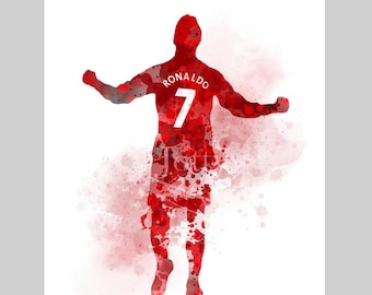 Cristiano Ronaldo ART PRINT Manchester United, Football, Legend, Sport, Gift, Wall Art, Home Decor