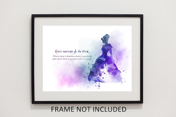 princess dress quotes Cinderella Quote ART PRINT the Dream That You Wish Will Come True, Princess, Dress, Nursery, Gift, Wall Art, Home Decor, Black and White