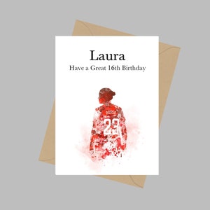 Tarjeta personalizada Alessia Russo, Tarjeta de felicitación A5, Cumpleaños, Arsenal, Tarjeta para hija, Nieta, Fútbol, Fútbol, Leonas