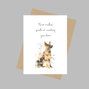 Tarjeta de felicitación personalizada de pastor alemán tamaño A5 para amantes de las mascotas, conmemoración, recuerdo, pensando en ti, pérdida de una mascota, ideas para regalos, simpatía, memoria