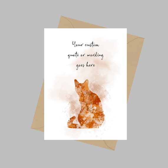 Handmade Watercolour Bunny Greetings Card - Orange Handmade Watercolour Bunny Greetings Card - Orange