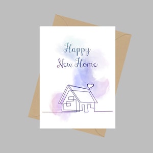 Happy New Home Quote, Carte de vœux A5, Félicitations, Première maison, Jour de déménagement, Amis, Maison