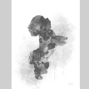 Bichon Frise ART PRINT Dog, Animal, Gift, Wall Art, Home Decor, Black and White