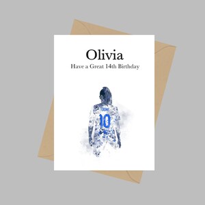 Carte personnalisée Ella Toone, carte de voeux A5, bonne chance d'anniversaire, lionnes d'Angleterre, carte pour fille petite-fille Bestie, Football