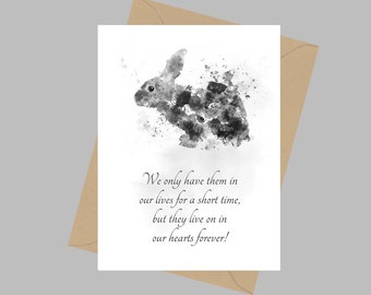 Rabbit Sympathy Card - Etsy