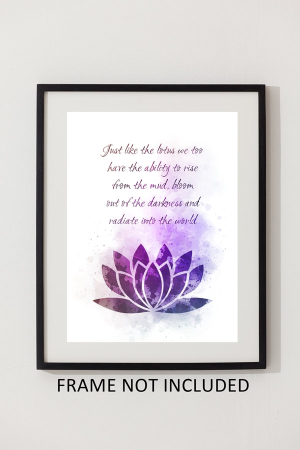 Lotus Flower Quote ART PRINT Inspirational, Motivational, Zen, Yoga ...