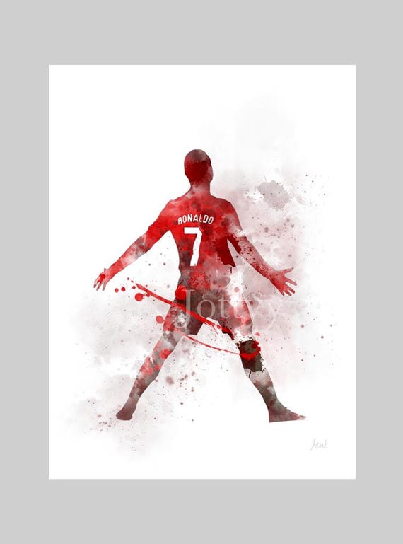 Cristiano Ronaldo ART PRINT Manchester United, Football, Sport, Gift Idea, Wall Art, Home Decor, Bedroom, Office