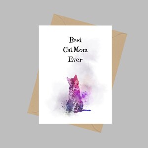 Miglior biglietto di mamma gatto di sempre, biglietto di auguri A5, festa della mamma, biglietto della festa della mamma per la mamma del gatto, idee regalo