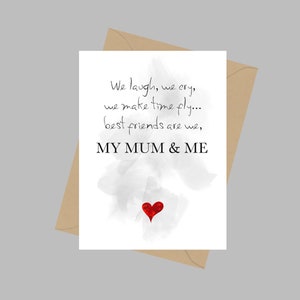 Carte de fête des mères de fille, carte de vœux A5, message d’amour, inspiration, carte de fête des mères de la fille, meilleure amie de la mère, carte pour maman