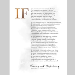 IF Poem ART PRINT Poema Amante, Poesía, Inspirador, Motivacional, Idea de Regalo, Oficina, Decoración del Hogar